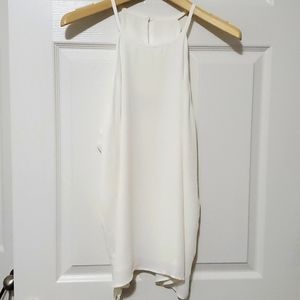 NWT lined scalloped racer back tank off white